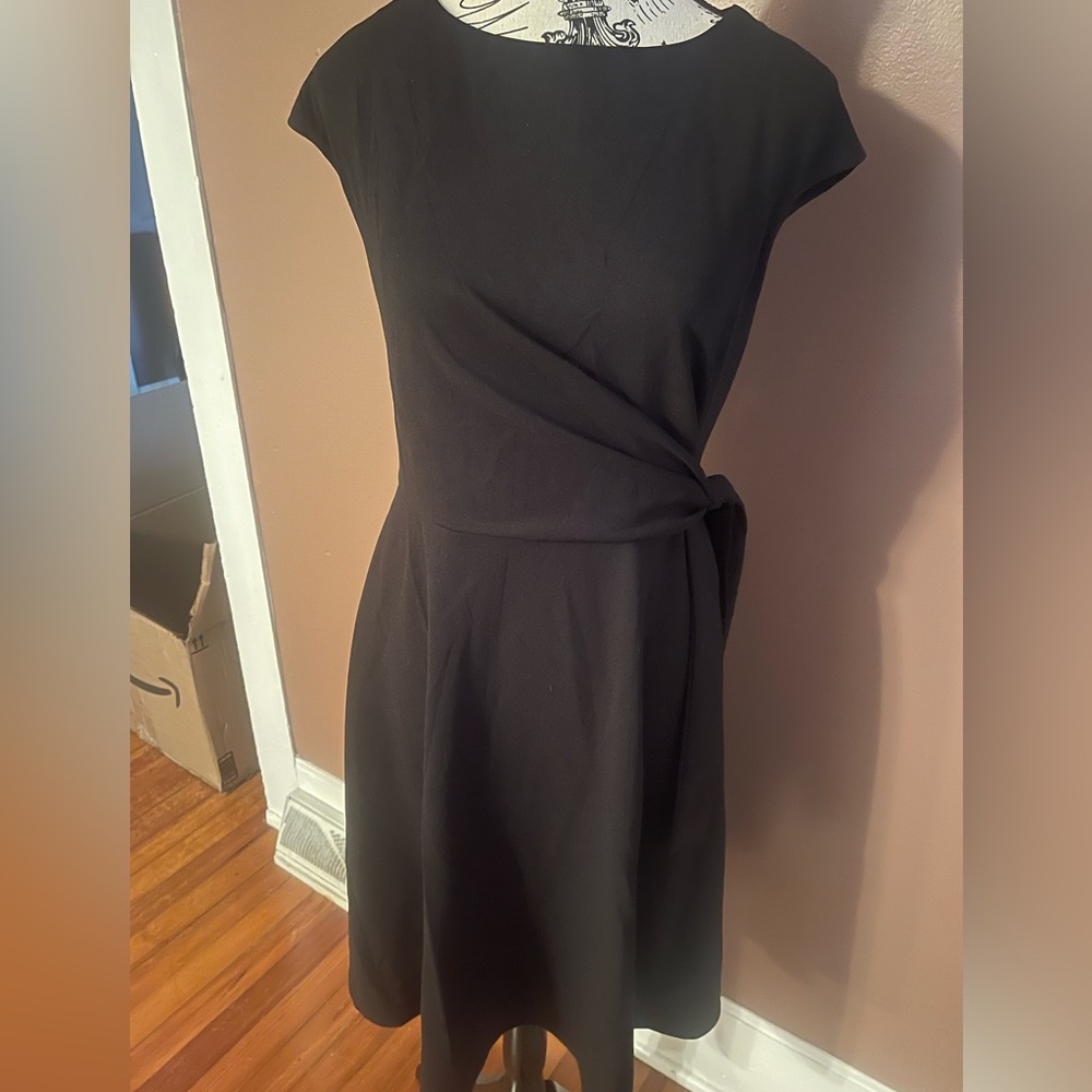 Black Wrap Tie Dress